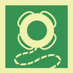 NMC - 6" Long x 6" Wide, Pressure-Sensitive Vinyl Safety Sign - Square, 0.004" Thick, Use for Marine Application - USA Tool & Supply