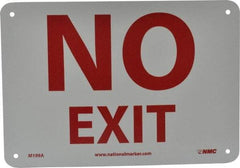 NMC - No Exit, Aluminum Exit Sign - 10" Wide x 7" High - USA Tool & Supply