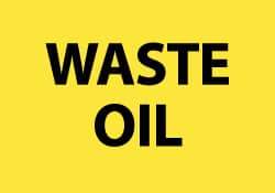 NMC - "Waste Oil", 10" Long x 14" Wide, Rigid Plastic Safety Sign - Rectangle, 0.05" Thick, Use for Hazardous Materials - USA Tool & Supply