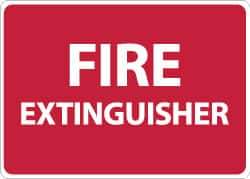 NMC - Fire Extinguisher, Plastic Fire Sign - 14" Wide x 10" High - USA Tool & Supply