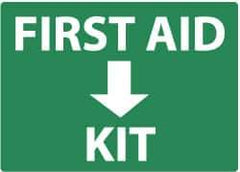 NMC - "First Aid Kit", 10" Long x 14" Wide, Rigid Plastic Safety Sign - Rectangle, 0.05" Thick, Use for First Aid - USA Tool & Supply