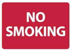 NMC - "No Smoking", 10" Long x 14" Wide, Rigid Plastic Safety Sign - Rectangle, 0.05" Thick, Use for Smoking Regulations - USA Tool & Supply