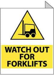 NMC - "Watch out for Forklifts", 10" Long x 8" Wide, Rigid Plastic Safety Sign - Rectangle, 0.05" Thick, Use for Accident Prevention - USA Tool & Supply