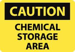 NMC - "Caution - Chemical Storage Area", 7" Long x 10" Wide, Aluminum Safety Sign - Rectangle, 0.04" Thick, Use for Hazardous Materials - USA Tool & Supply