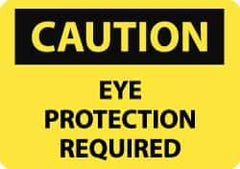 NMC - "Caution - Eye Protection Required", 10" Long x 14" Wide, Aluminum Safety Sign - Rectangle, 0.04" Thick, Use for Accident Prevention - USA Tool & Supply