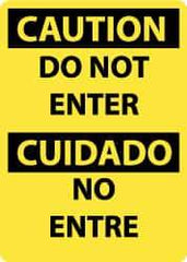 NMC - "Caution - Do Not Enter", 14" Long x 10" Wide, Aluminum Safety Sign - Rectangle, 0.04" Thick, Use for Security & Admittance - USA Tool & Supply