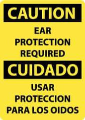 NMC - "Caution - Ear Protection Required", 14" Long x 10" Wide, Aluminum Safety Sign - Rectangle, 0.04" Thick, Use for Accident Prevention - USA Tool & Supply