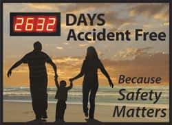 NMC - Scoreboards Scoreboard Type: Digital Scoreboard Legend: ___ Days Accident Free Because Safety Matters - USA Tool & Supply