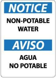 NMC - "Notice - Non-Potable Water", 14" Long x 10" Wide, Aluminum Safety Sign - Rectangle, 0.04" Thick, Use for Security & Admittance - USA Tool & Supply