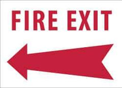 NMC - Fire Exit, Aluminum Fire Sign - 10" Wide x 7" High - USA Tool & Supply