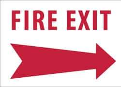 NMC - Fire Exit, Aluminum Fire Sign - 10" Wide x 7" High - USA Tool & Supply