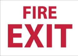 NMC - Fire Exit, Pressure Sensitive Vinyl Fire Sign - 14" Wide x 10" High - USA Tool & Supply