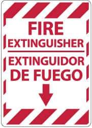 NMC - Fire Extinguisher, Aluminum Fire Sign - 14" Wide x 10" High, English/Spanish - USA Tool & Supply