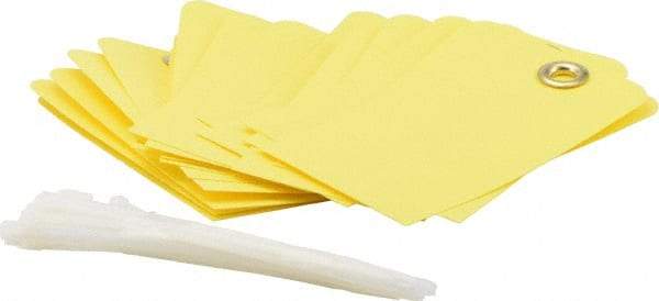 NMC - 3" High x 6" Long, Safety & Facility Blank Tag - 2 Sides, Yellow Unrippable Vinyl - USA Tool & Supply