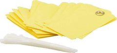 NMC - 3" High x 6" Long, Safety & Facility Blank Tag - 2 Sides, Yellow Unrippable Vinyl - USA Tool & Supply