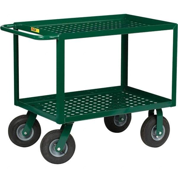 Little Giant - 1,000 Lb Capacity, 24" Wide x 36" Long x 35" High Service Cart - 2 Shelf, Steel, Pneumatic Casters - USA Tool & Supply