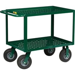 Little Giant - 1,000 Lb Capacity, 24" Wide x 36" Long x 35" High Service Cart - 2 Shelf, Steel, Pneumatic Casters - USA Tool & Supply
