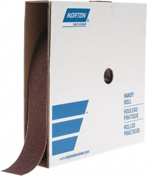 Norton - 2" x 50 Yd 40 Grit Aluminum Oxide Cloth Roll - Coarse Grade, X Weighted Backing - USA Tool & Supply