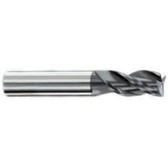 3/8" Dia. - 1/2" LOC - 2" OAL - .015-.020 Radius 3 FL Carbide S/E HP End Mill-AlTiN - USA Tool & Supply