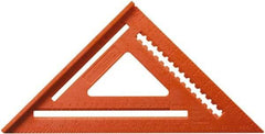 Johnson Level & Tool - 12" Blade Length x 12" Base Length, Plastic Rafter Square - 1/4" Graduation - USA Tool & Supply