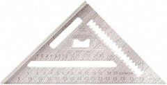 Johnson Level & Tool - 7" Blade Length x 7" Base Length, Powder Coated Finish, Aluminum Rafter Square - 1/8" Graduation - USA Tool & Supply