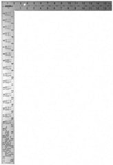Johnson Level & Tool - 24" Blade Length x 16" Base Length, Steel Carpenters' Square - 1/8", 0.1", 0.083", 1/16" Graduation, 2" Base Width - USA Tool & Supply