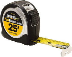 Johnson Level & Tool - 25' x 1-1/16" Tape Measure - 1/16" Graduation, Inch Graduation Style - USA Tool & Supply
