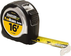 Johnson Level & Tool - 16' x 1" Tape Measure - 1/16" Graduation, Inch Graduation Style - USA Tool & Supply