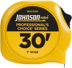 Johnson Level & Tool - 30' x 1" Tape Measure - 1/16" Graduation, Inch Graduation Style - USA Tool & Supply