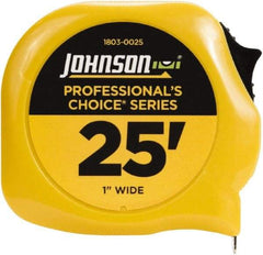 Johnson Level & Tool - 25' x 1" Tape Measure - 1/16" Graduation, Inch Graduation Style - USA Tool & Supply