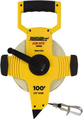 Johnson Level & Tool - 100' x 1/2" Tape Measure - 1/8" (Face) & 1/10" (Back) Graduation, Inch Graduation Style - USA Tool & Supply