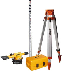 Johnson Level & Tool - 22x Magnification, 4 to 200 Ft. Measuring Range, Builder's Level Optical Level Kit - Accuracy 3/16 Inch at 100 Ft., Kit Includes Tripod, 13 Grade Rod, Hard Shell Carrying Case - USA Tool & Supply