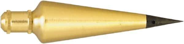 Johnson Level & Tool - 4-3/8 Inch Long, 1-1/8 Inch Diameter Brass Plumb Bob - 12 Ounce, Has Replacable Tip - USA Tool & Supply