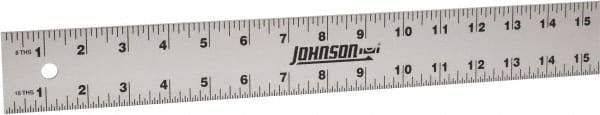 Johnson Level & Tool - 96" Long, 1/8, 1/16" Graduation, Aluminum Rule - English Graduation Style, Gray, Anodized Finish - USA Tool & Supply