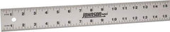 Johnson Level & Tool - 96" Long, 1/8, 1/16" Graduation, Aluminum Rule - English Graduation Style, Gray, Anodized Finish - USA Tool & Supply