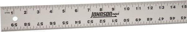 Johnson Level & Tool - 60" Long, 1/8, 1/16" Graduation, Aluminum Rule - English Graduation Style, Gray, Anodized Finish - USA Tool & Supply