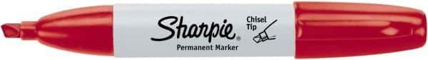 Sharpie - Red Permanent Marker - Chisel Tip, AP Nontoxic Ink - USA Tool & Supply