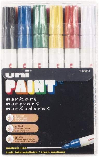 Sharpie - Black, Blue, Brown, Gold, Green, Orange, Pink, Red, Silver, Violet, White, Yellow Paint Marker - Medium Tip - USA Tool & Supply