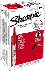 Sharpie - Red Permanent Marker - Retractable Ultra Fine Tip, Alcohol Based Ink - USA Tool & Supply