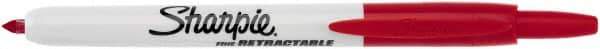 Sharpie - Red Permanent Marker - Retractable Fine Tip, AP Nontoxic Ink - USA Tool & Supply