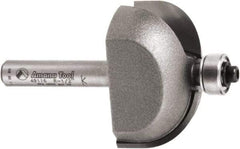 Amana Tool - 1-3/8" Cut Diam, 3/4" Length of Cut, 2 Flute Cove Edge Profile Router Bit - Carbide-Tipped, 1/4" Shank Diam, 3/4" OAL, Uncoated - USA Tool & Supply