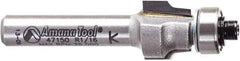 Amana Tool - 1/2" Cut Diam, 3/8" Length of Cut, 2 Flute Laminate Trim Edge Profile Router Bit - Carbide-Tipped, 1/4" Shank Diam, 1-7/8" OAL, Uncoated - USA Tool & Supply