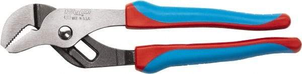 Channellock - 9-7/16" OAL, 1-1/2" Max Capacity, 1mm Jaw Length x 0.47" Jaw Width, 5 Position Tongue & Groove Pliers - Straight Straight Jaws, Straight Head, Plastisol Handles - USA Tool & Supply