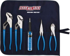 Channellock - 5 Piece Plier Set - Comes in Tool Roll - USA Tool & Supply