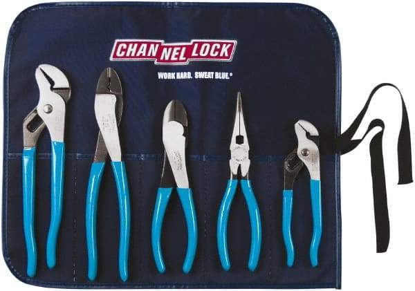 Channellock - 5 Piece Plier Set - Comes in Tool Roll - USA Tool & Supply