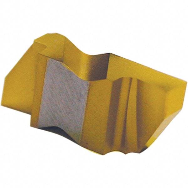 Tool-Flo - 2047FLG Grade AC50, 1.19mm Cutting Width Carbide Grooving Insert - 1.27mm Max Depth of Cut, Left Hand, 0.002 to 0.005" Corner Radius, TiAlN Finish - USA Tool & Supply