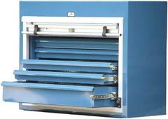 Strong Hold - 5 Bin Roll Up Storage Cabinet - Steel/Aluminum, 43" Wide x 18" Deep x 30" High, Dark Gray - USA Tool & Supply