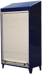 Strong Hold - 4 Shelf Roll Up Storage Cabinet - Steel/Aluminum, 36" Wide x 24" Deep x 87" High, Dark Gray - USA Tool & Supply
