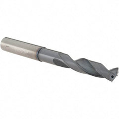 Walter-Titex - 7/16" 150° Spiral Flute Solid Carbide Screw Machine Drill Bit - Tinal Finish, Right Hand Cut, 55mm Flute Length, 118mm OAL, Form V+A Point, Straight Shank, Through Coolant - USA Tool & Supply