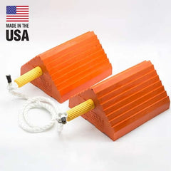 Checkers - 1 2-Piece 8-1/2" Wide x 5" High x 10" Deep Polyurethane Wheel Chock - USA Tool & Supply